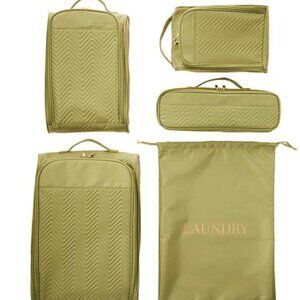 Marcy McKenna Hamptons 5-Piece Set Traveling Packing Cube Sage Green NWT